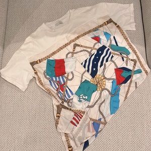 Sandro beautiful flag pattern silk shirt